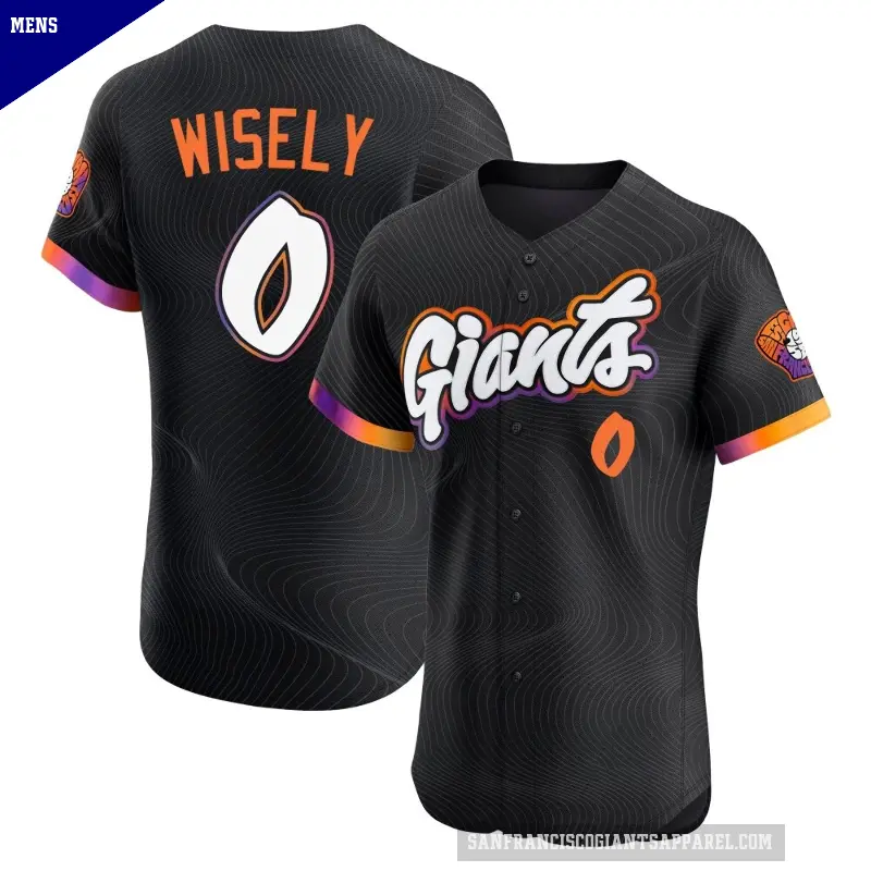 Men's No.0 Brett Wisely San Francisco Giants Anthracite Elite 2025 City Connect Jersey