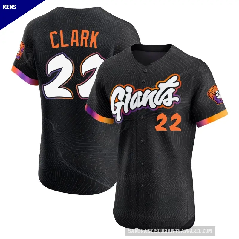 Men's No.22 Jack Clark San Francisco Giants Anthracite Elite 2025 City Connect Jersey