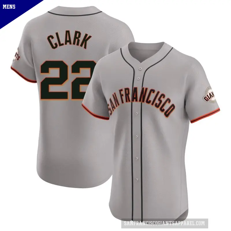 Men's No.22 Jack Clark San Francisco Giants Gray Elite Road Jersey