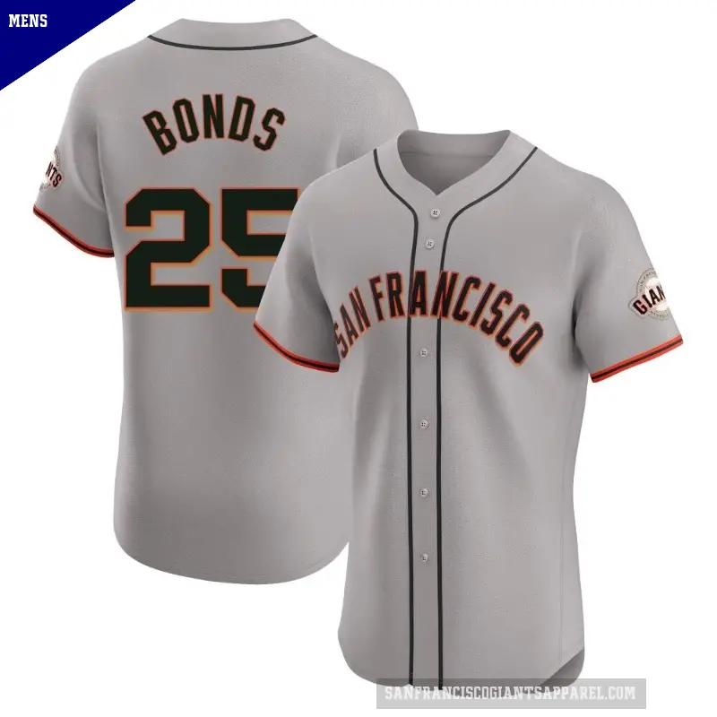 Men's No.25 Bobby Bonds San Francisco Giants Gray Elite Road Jersey