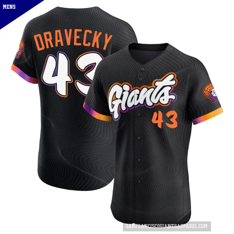 Men's No.43 Dave Dravecky San Francisco Giants Anthracite Elite 2025 City Connect Jersey