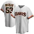 Men's No.53 Wade Meckler San Francisco Giants White Replica Home Cooperstown Collection Jersey