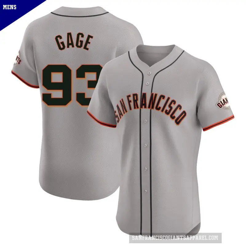 Men's No.93 Matt Gage San Francisco Giants Gray Elite Road Jersey