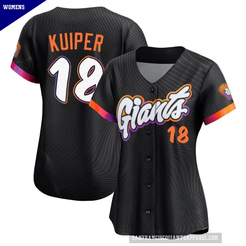 Women's No.18 Duane Kuiper San Francisco Giants Anthracite Limited 2025 City Connect Jersey