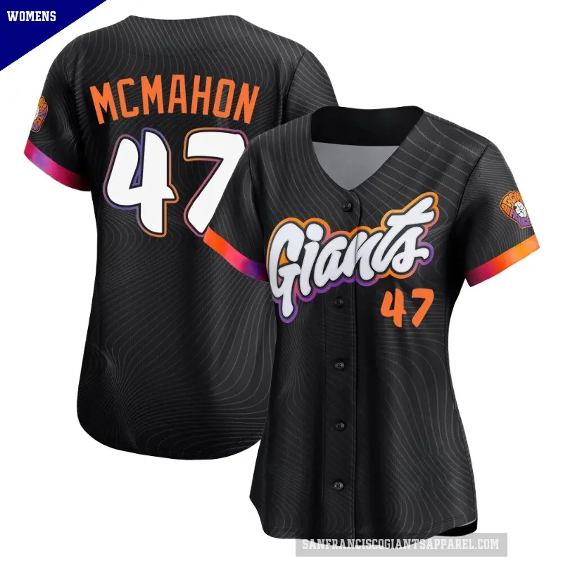 Women's No.47 Don Mcmahon San Francisco Giants Anthracite Limited 2025 City Connect Jersey