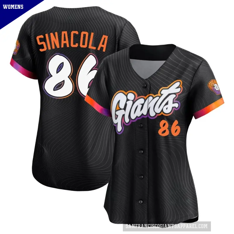 Women's No.86 Nicholas Sinacola San Francisco Giants Anthracite Limited 2025 City Connect Jersey