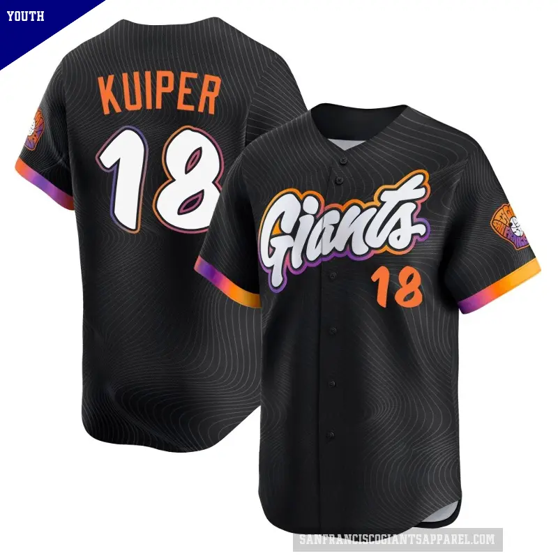 Youth No.18 Duane Kuiper San Francisco Giants Anthracite Limited 2025 City Connect Jersey