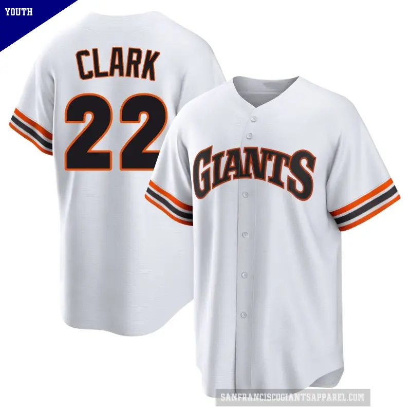 Youth No.22 Jack Clark San Francisco Giants White Limited Throwback Cooperstown Collection Jersey