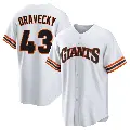 Youth No.43 Dave Dravecky San Francisco Giants White Limited Throwback Cooperstown Collection Jersey