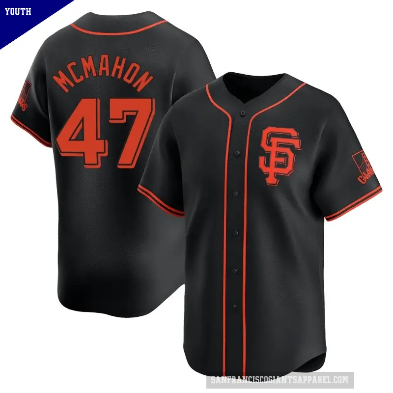 Youth No.47 Don Mcmahon San Francisco Giants Black Limited Alternate Jersey