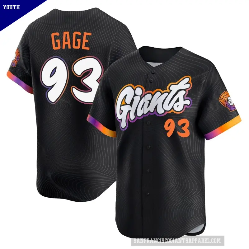 Youth No.93 Matt Gage San Francisco Giants Anthracite Limited 2025 City Connect Jersey